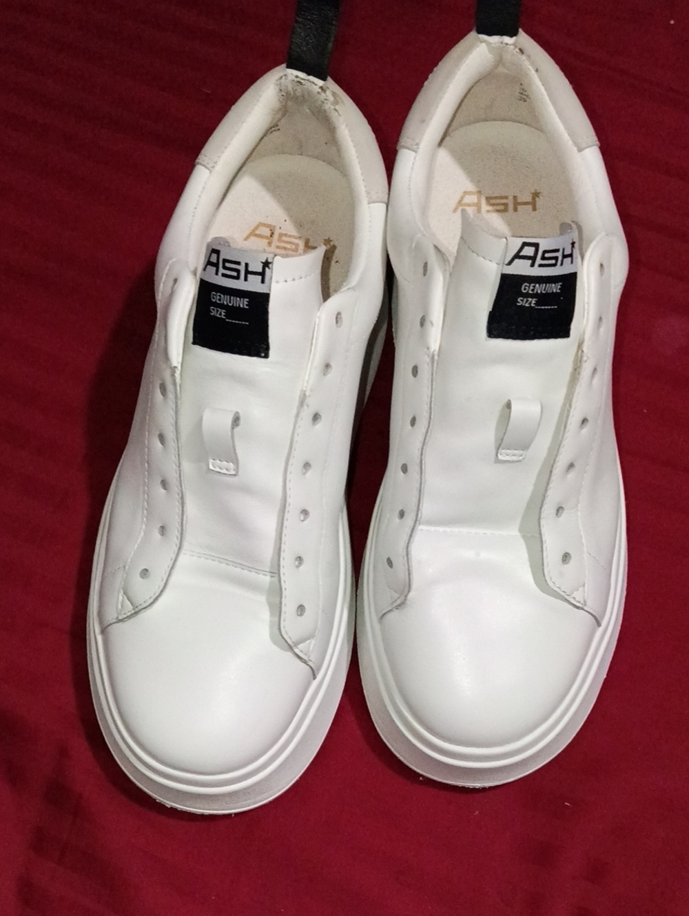 ASH Color Block Sneakers in White & Red EU 39